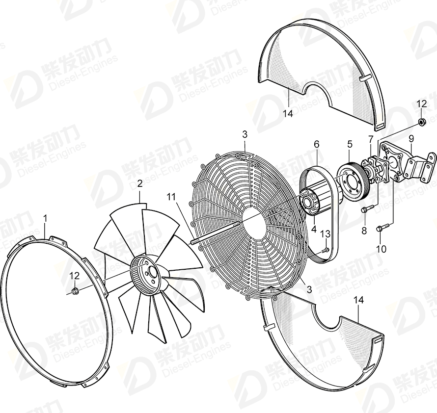 VOLVO Pulley 3829957 Drawing